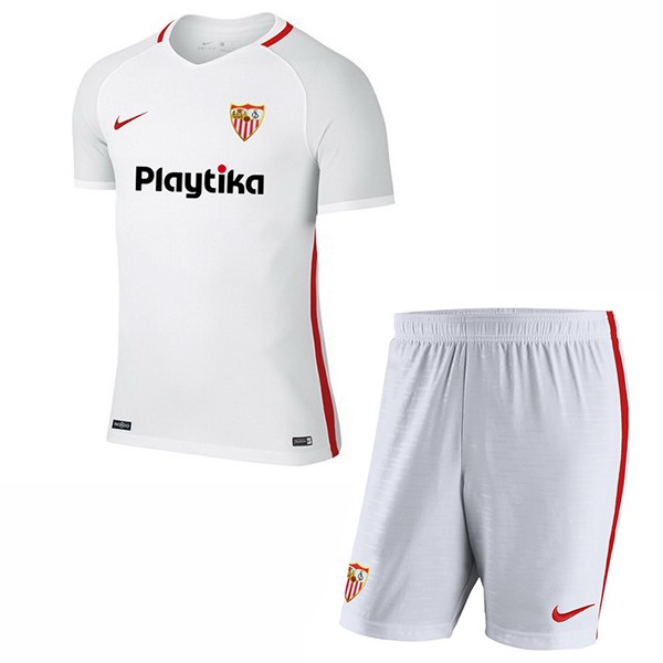 Camiseta Sevilla Replica Primera Ropa Niños 2018/19 Blanco